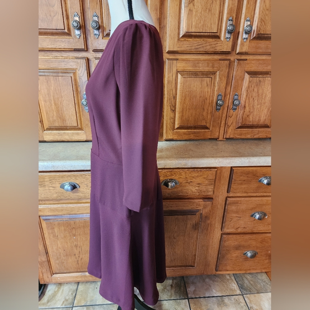 Ann Taylor Deep Plum Long Sleeve Dress Size 10 NWT - Picture 2 of 12